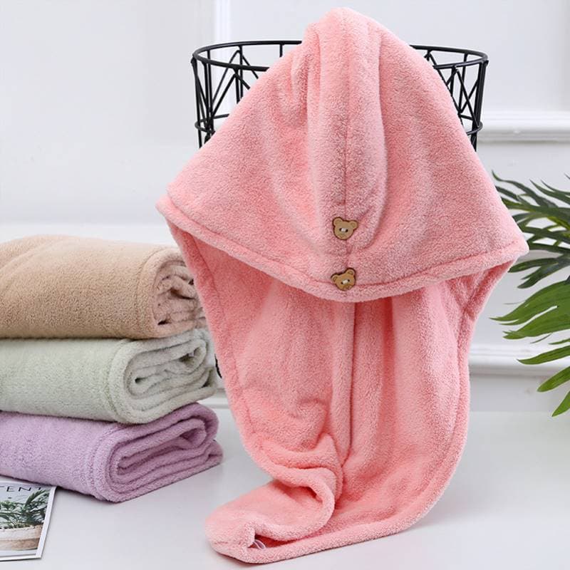 Touca de secagem de cabelo Super absorvente de secagem rápida feminina toalha de secagem de cabelo longo toalha de lavag