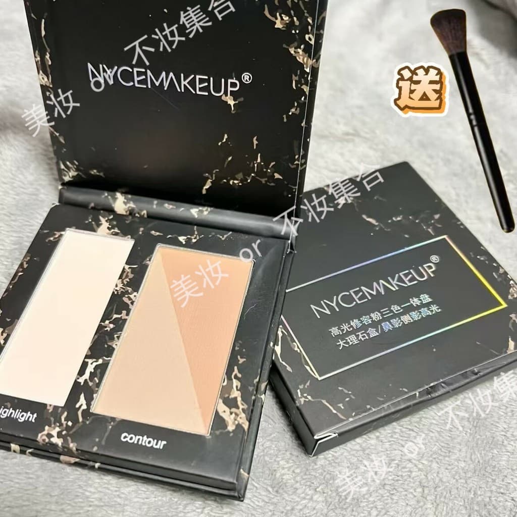 Nycemakeup contorno alto brilho integrado placa de contorno combinação alto brilho rosto-lifting nariz sombra três-em