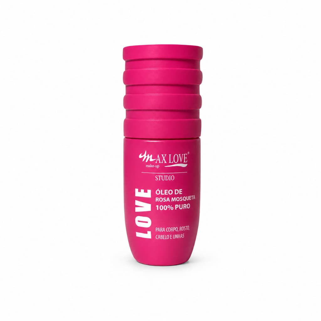Óleo de Rosa Mosqueta Max Love Studio 100% Puro 10ml para Rosto Corpo Cabelos e Unhas