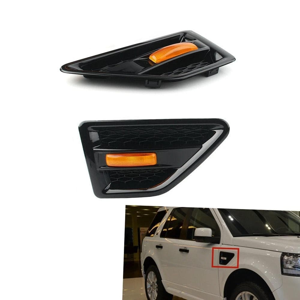 Para Land Rover Freelander 2 LR2 2006-2016 Grade De Malha De Ventilação Lateral Do Carro Tampa Da Com Luz Fender Sinal D