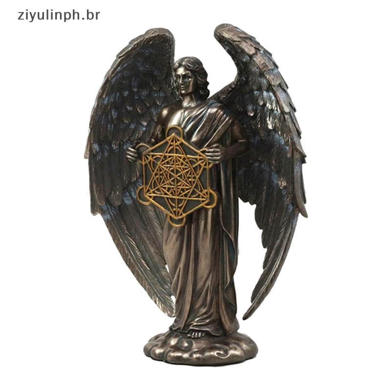 ziyulinph Judismo Talco Metatron Anjo Segurando Flor Sagrada Da Vida Estátua Geométrica Angélico Celestial Escriba Profe