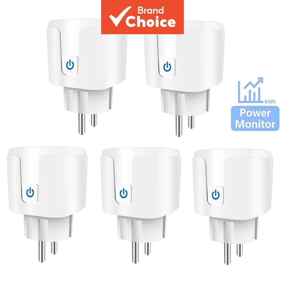Tomada Inteligente Tuya WiFi EU 20A AXUS com Monitoramento de Energia, Controle Remoto e Compatível com Google Home,