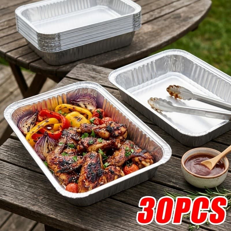 Bandeja De Churrasco De Folha De Alumínio De Qualidade Alimentar Descartável-Cozinha Cozinhar Cozimento Caixa De Jantar
