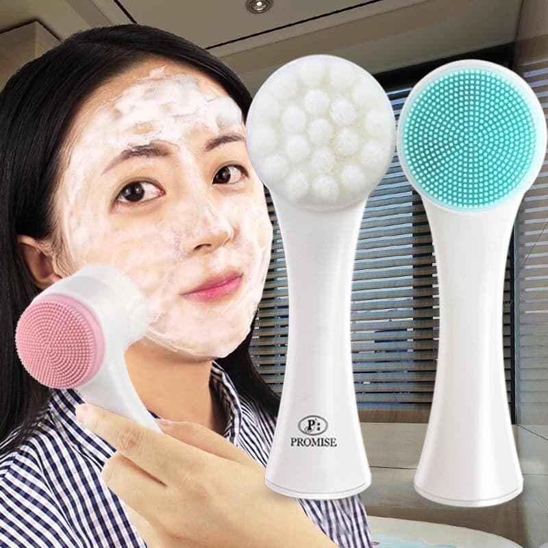 Escova de lavagem facial, cabelo macio, limpador facial, dupla face, escova de limpeza, Manual, poros faciais, limpeza p