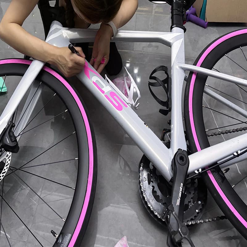 Caneta que muda de cor de pneu de bicicleta de estrada Caneta de pintura de roda de pneu Caneta de retoque à prova d'águ