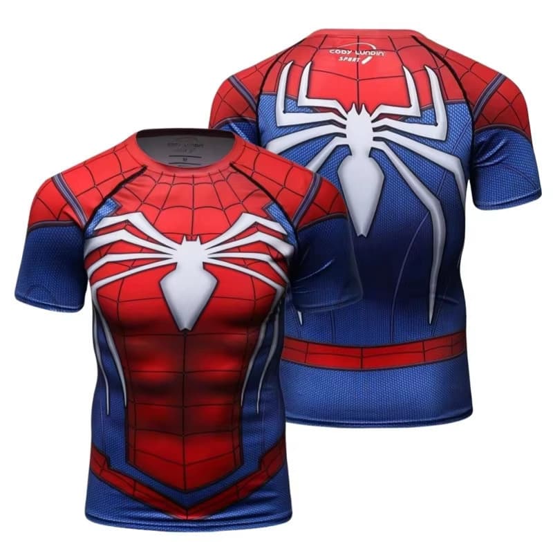 Novo produto 2026: Camiseta do Homem-Aranha para o verão, casual, com estampa de aranha, top esportivo de secagem rápida
