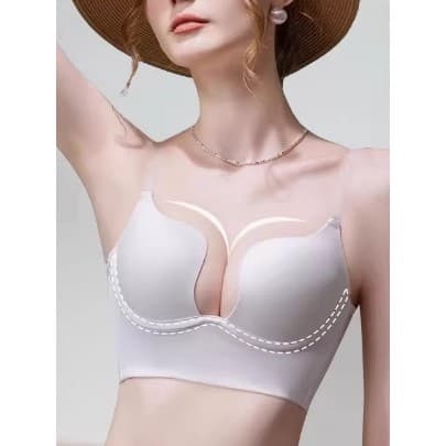Vestido de noite roupa interior volta invisível sem costura em forma de u bela volta seios pequenos reunidos vestido de