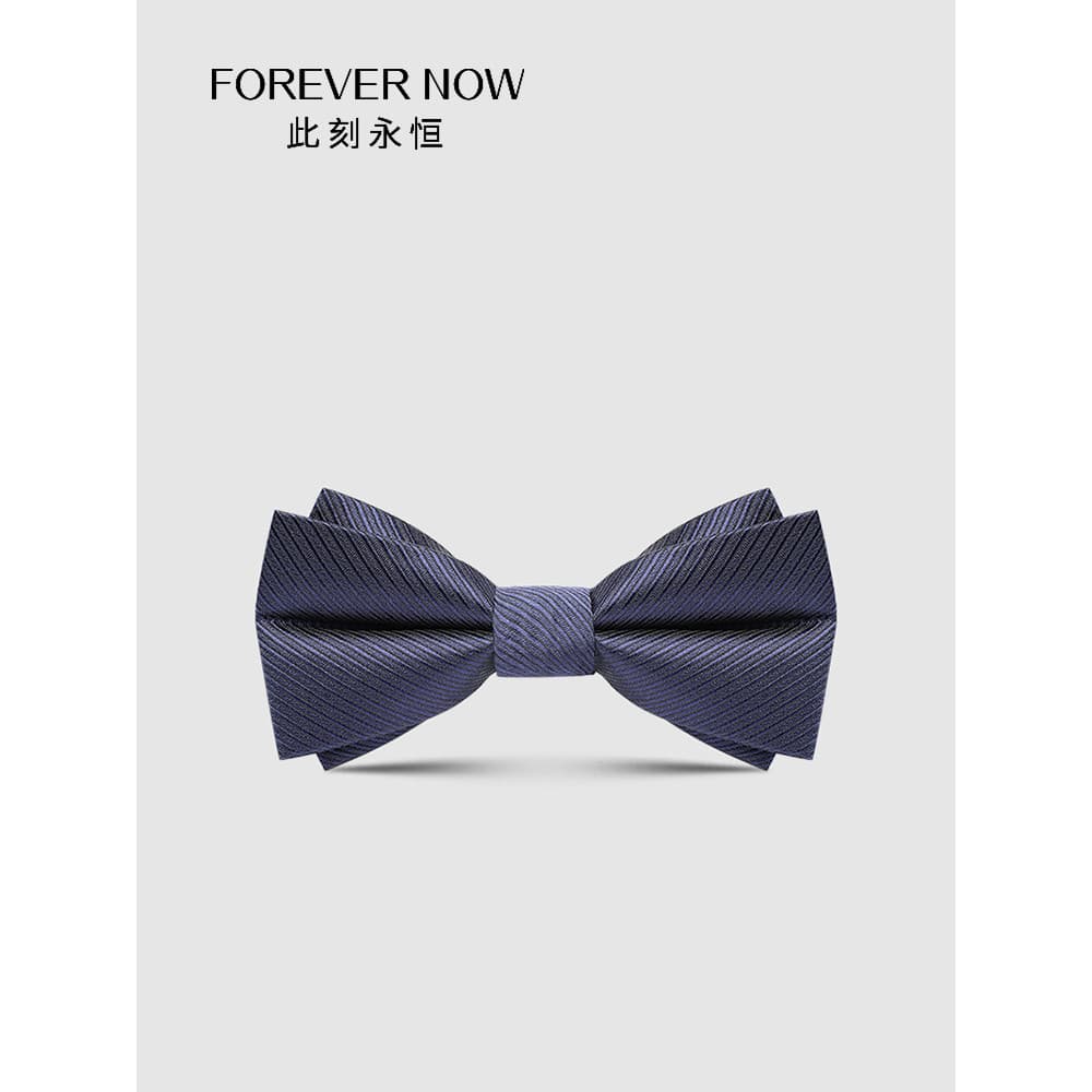 {FOREVER AGORA} Gravata borboleta padrinhos masculino vestido Formal noivo casamento azul marinho camisa de sarja laço