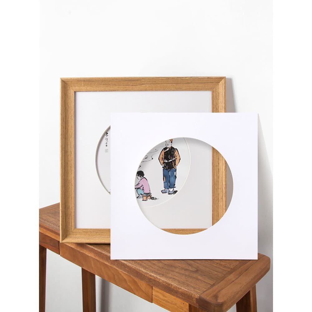 Papelão branco para moldura de foto 40cm 47cm 53cm 67cm moldura de papel quadrada com furo redondo 33cm 38cm papel de fo