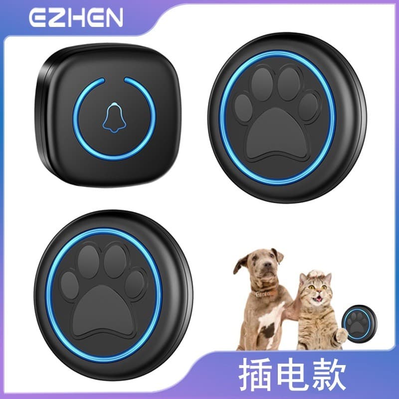 1 para 2 campainha à prova d'água para animais de estimação, campainha sem fio, Blu-ray, cães e gatos, lembrete de porta
