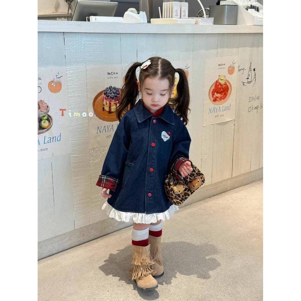 Crianças jaqueta jeans roupas infantis novo estilo meninas blusão de comprimento médio jaqueta do bebê meninas de manga