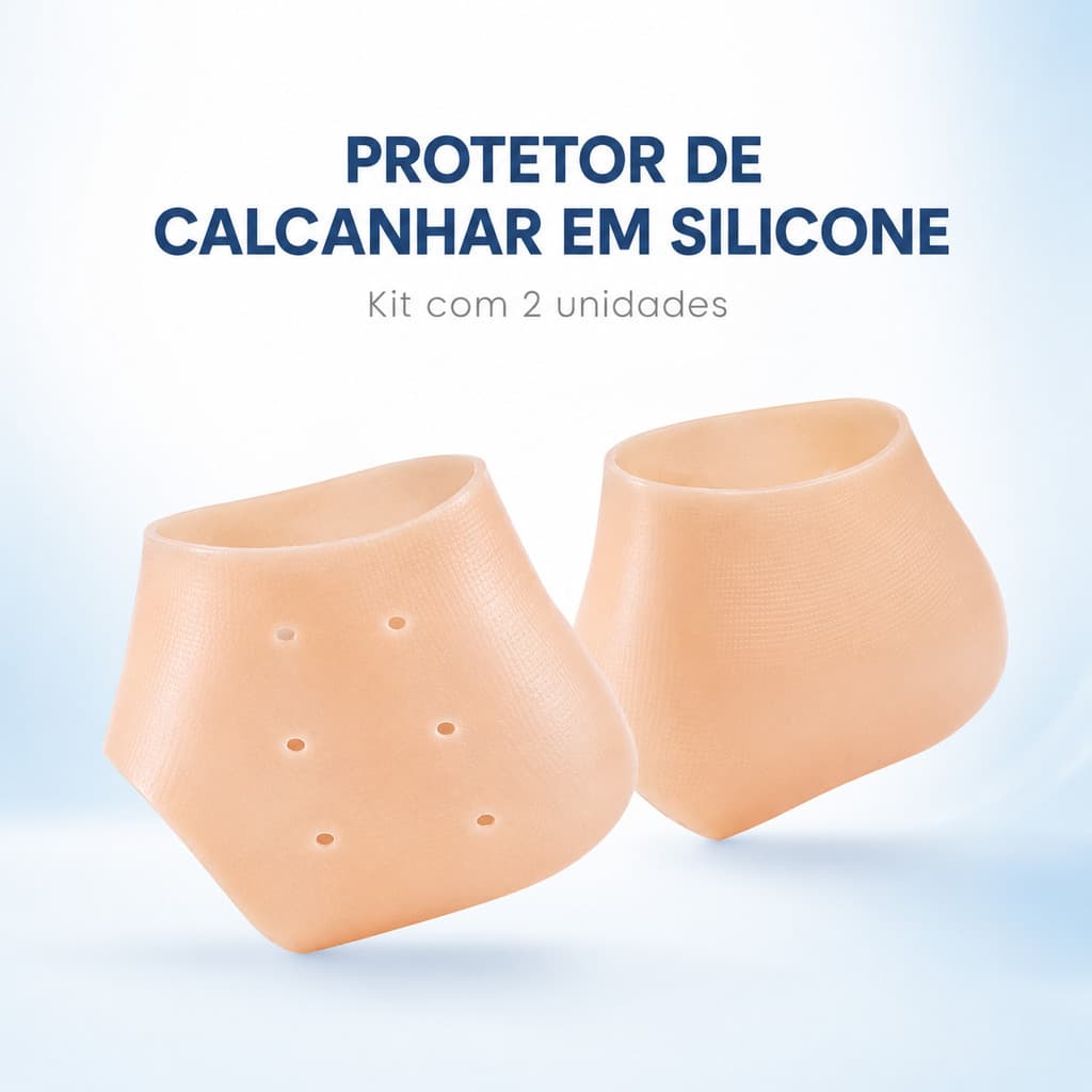 Protetor Calcanhar Silicone 2 Unidades Antiatrito Conforto Sapato Fascite Esporão