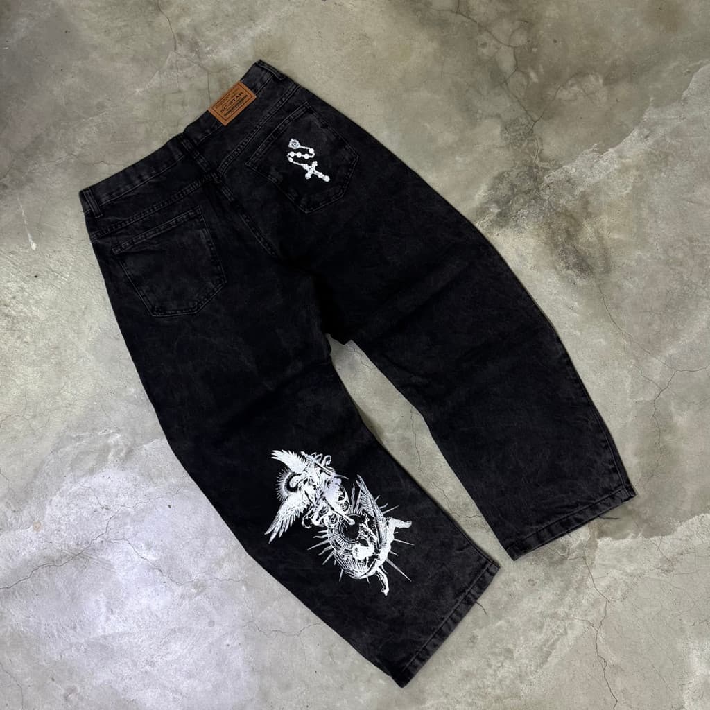 Calça Baggy Masculina Balão Arcanjo Miguel Denim Jeans