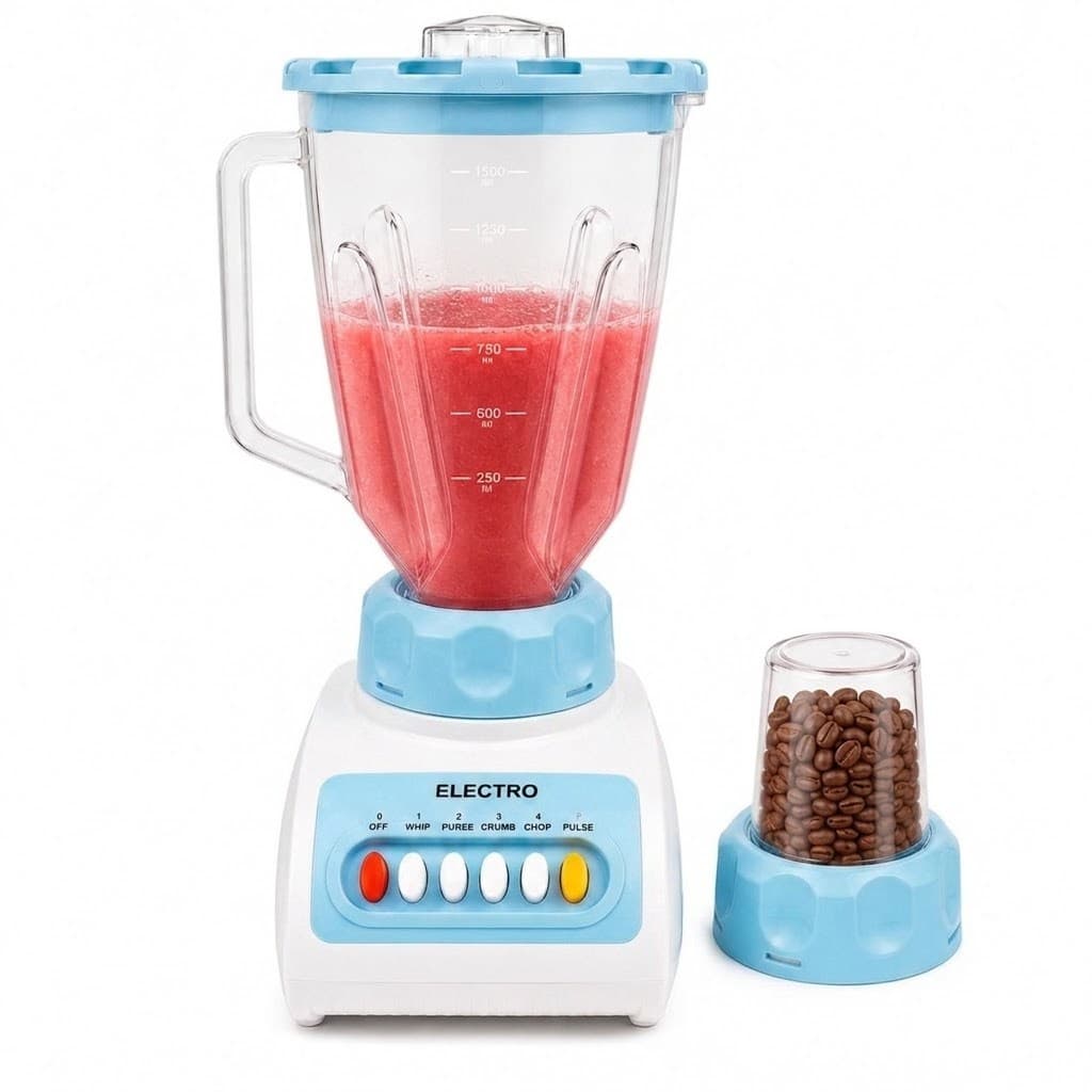 Liquidificador e Moedor de Café Elétrico Azul 220 Volts
