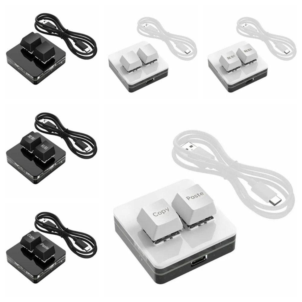 ZHDYEB Mini Teclado Personalizado De 2 Teclas , De Pasta De Cópia De Interruptor Vermelho Acrílico ,