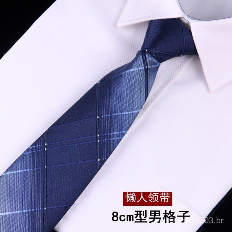 Gravata com zíper para homens, 8cm, para traje formal, gravata de noivo para casamento, gravata automática, fácil de col