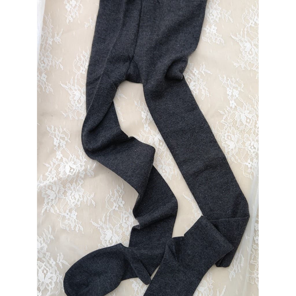 Comércio exterior japonês única senhoras meia-calça de lã cinza escuro quente leopardo impressão meias com pés