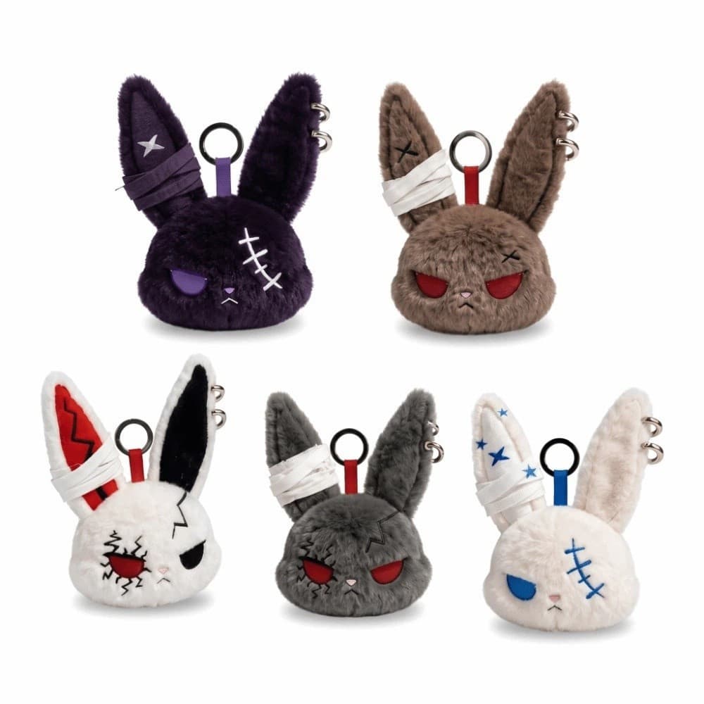 Chaveiro de coelho de pelo encaracolado, um animal de pelúcia feito de algodão PP, um acessório fofo e macio para bolsa