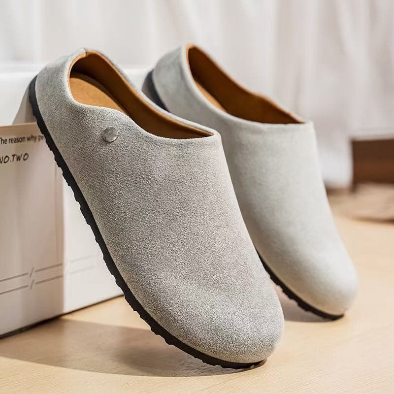 Novo estilo masculino chinelos de sola macia cobertos de dedo do pé Casual antiderrapante toe-coberto Slipp