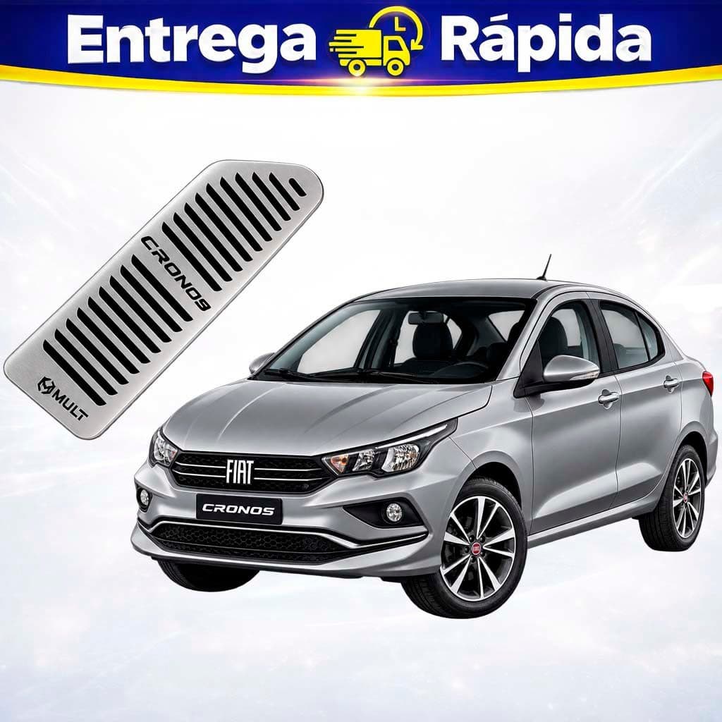 Descanso de Pé Aço Inox Escovado Fiat Cronos 2018 a 2025