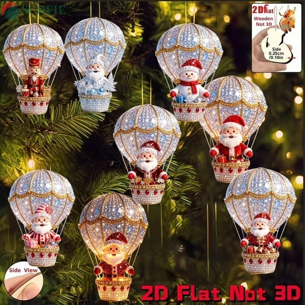 SCOFIE 8/16pcs Decoração De Árvore De Natal , Boneco De Neve Pendurado Pingente Delicado E Brilhante De Papai Noel