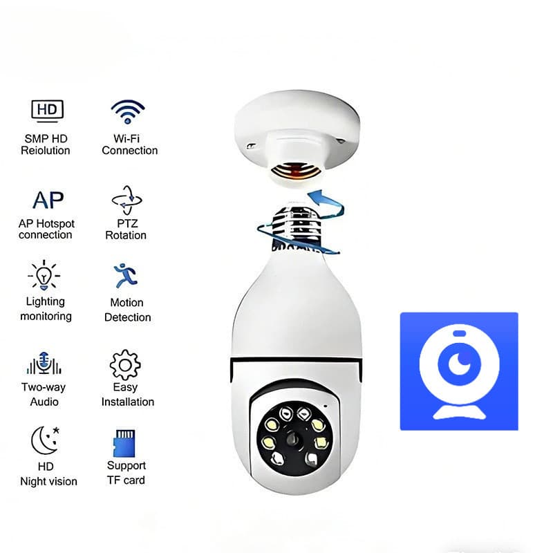 Câmera De Segurança 360 ° Visão Noturna Infravermelha Completa À Prova D'água Sem Fio Wifi V720 APP