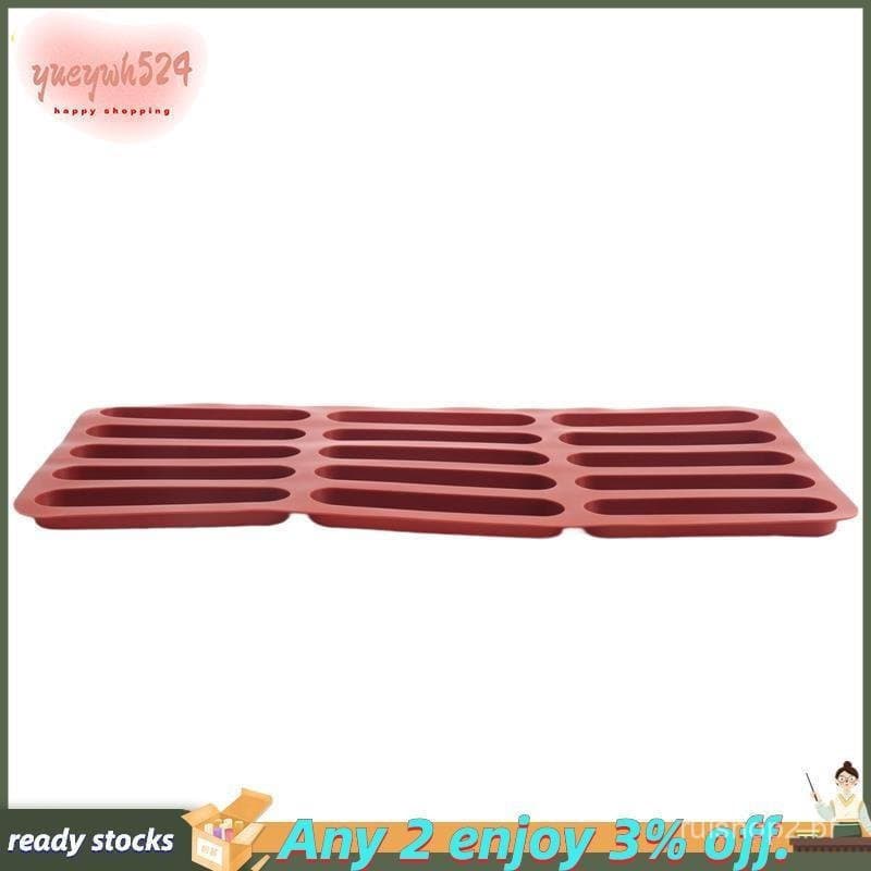Molde De Silicone Para Biscoito De Dedo Tiramisu , Cozimento De Barras De Cereais De 15 Cavidades Barra De Chocolate De