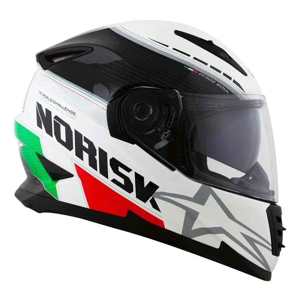 Capacete Norisk FF302 Soul Grand Prix Italy Brilho Com Visor Óculos Interno SV