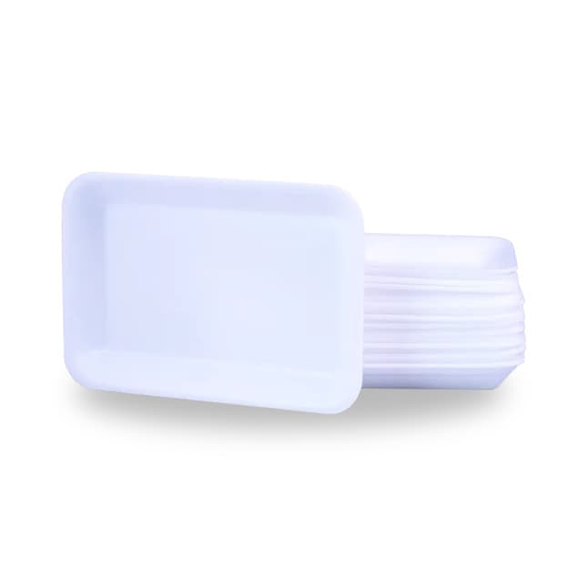 Bandeja Totalplast EPS TRL-02 210x140x18mm 100 Unidades para Alimentos Doces Salgados Lanches Festas e Delivery