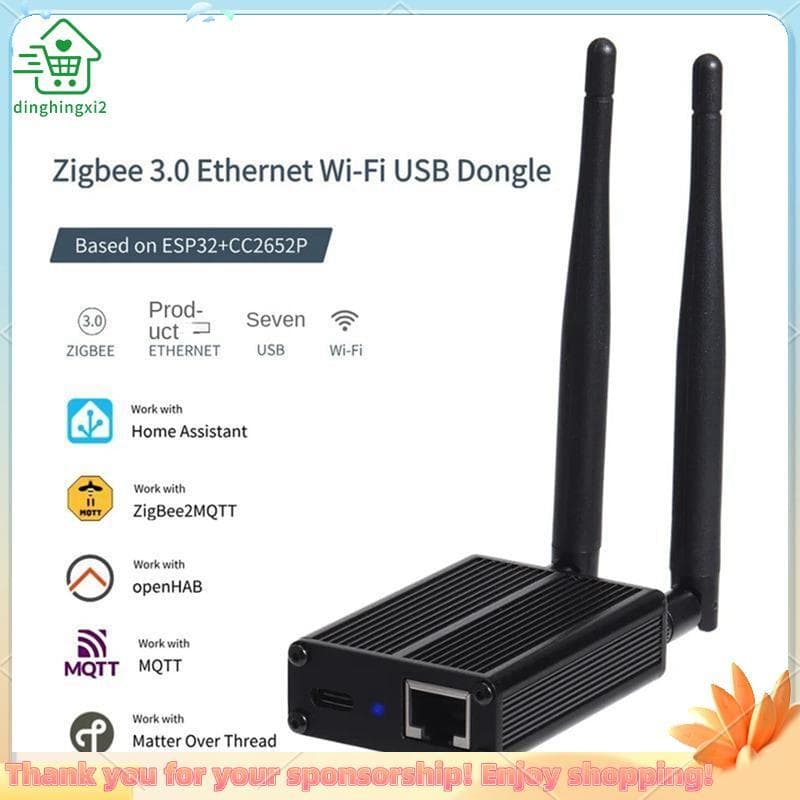 Zigbee3.0 ETH-52P USB Dongle Zigbee/Thread WiFi Gateway Coordenador Para MQTT Home Assistant ZHA Openthread