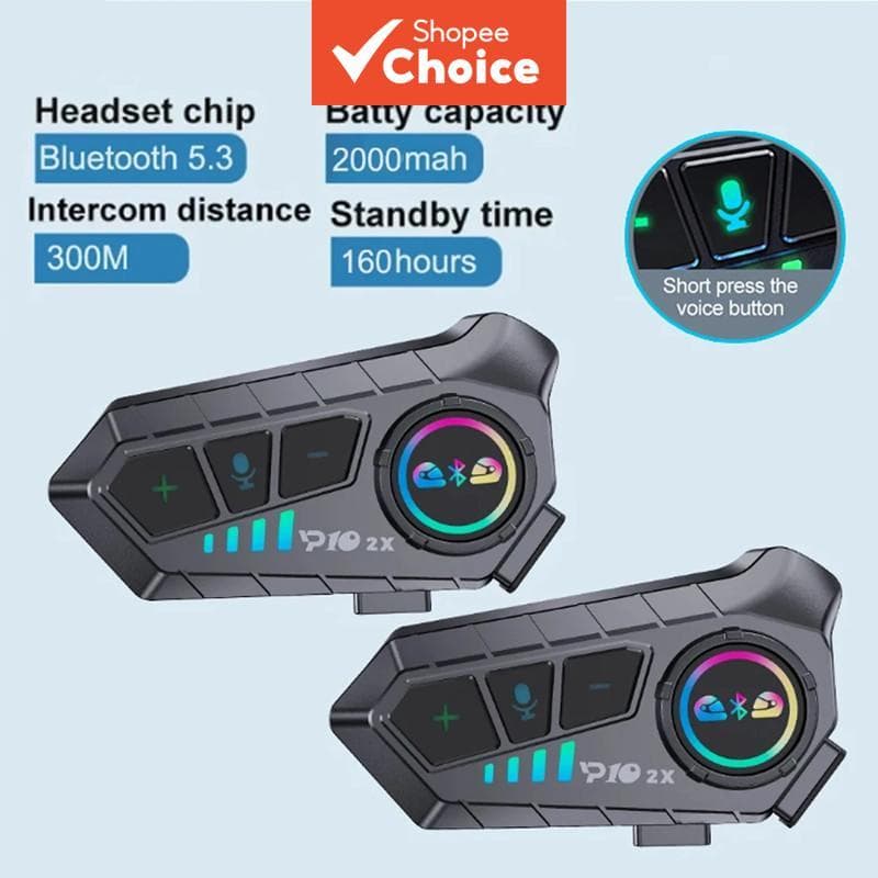 Fone De Ouvido Para Capacete BLUETOOTH Motocicleta Intercomunicador À Prova D'água Chamada Viva-Voz Sem Fio