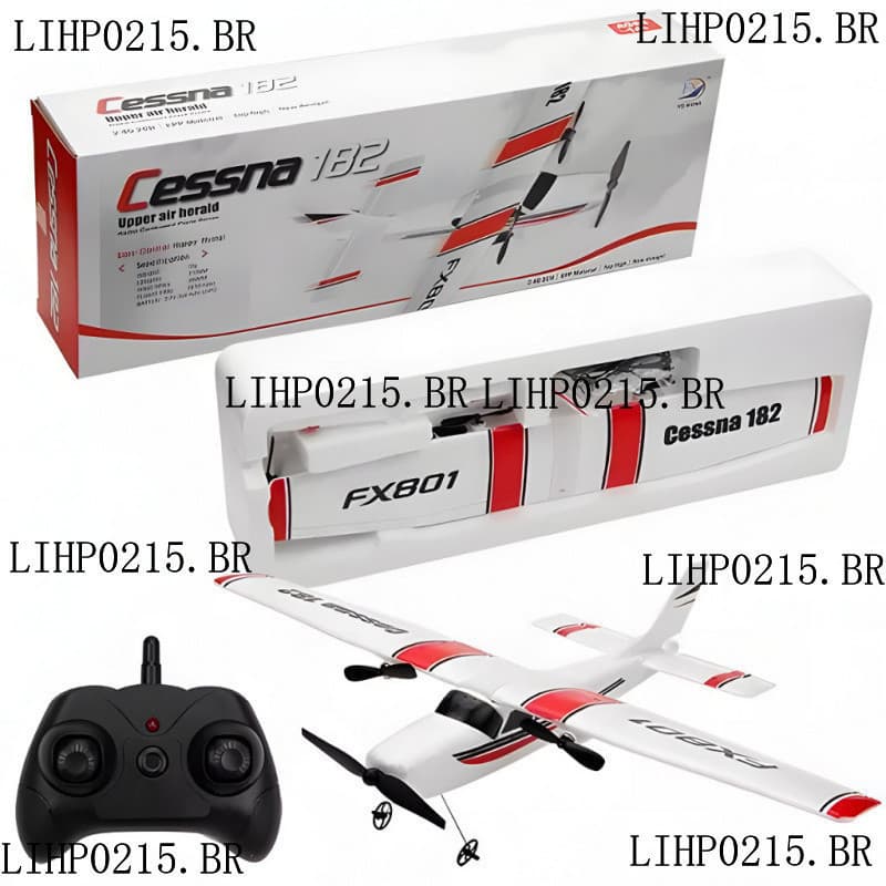 Avião De Controle Remoto Cessna 182 FX801 Aeromodelo Profissional Brinquedo RC Pronta Entrega