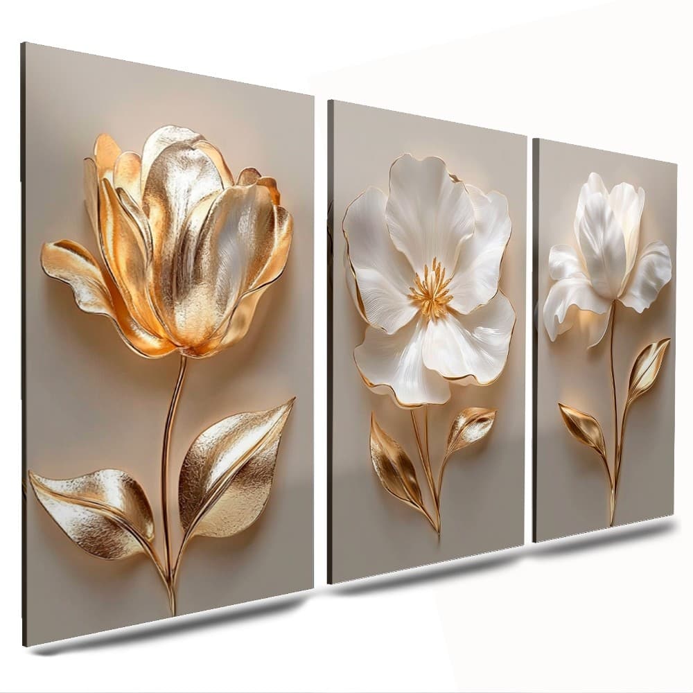 Quadros Decorativos MDF Flor Flores Brancas Sala Quarto  Cozinha Escritorio lançamento