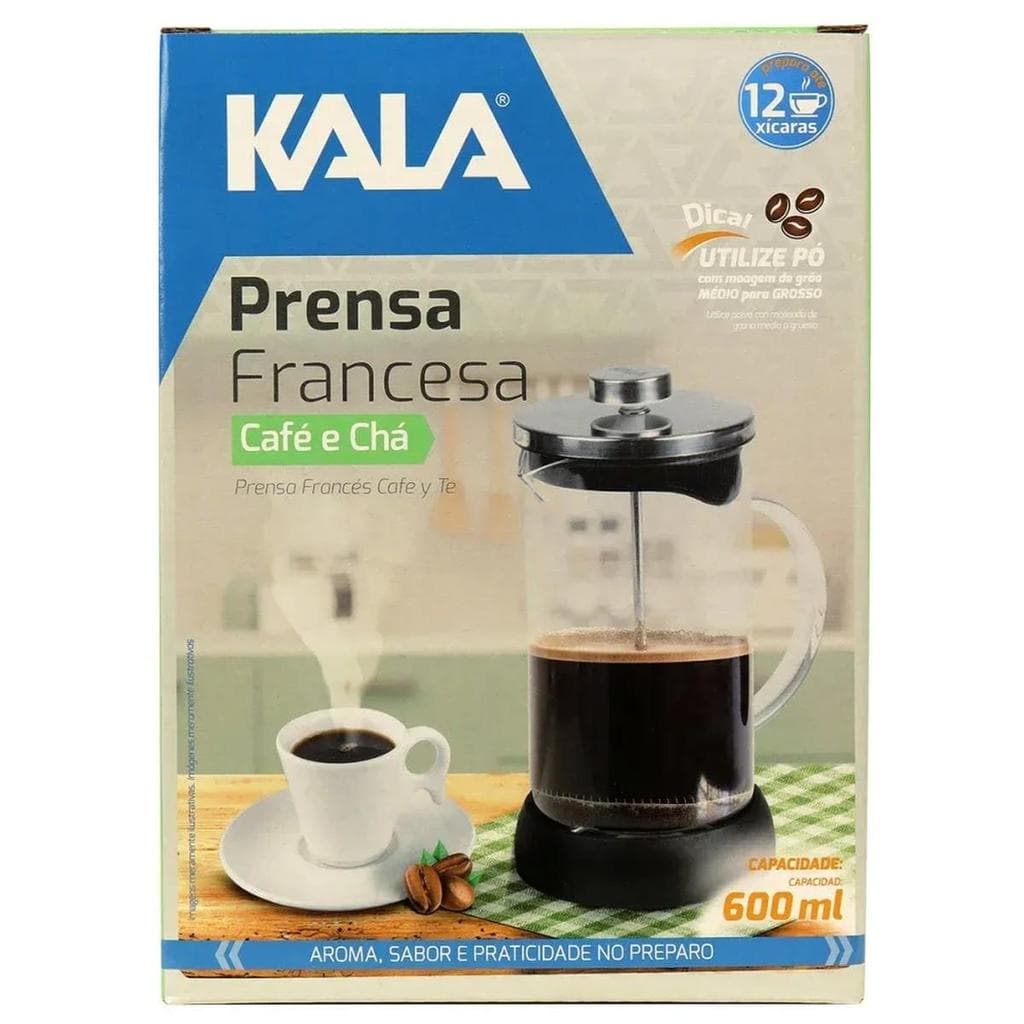 Cafeteira Prensa Francesa 600Ml Kala De Vidro E Inox