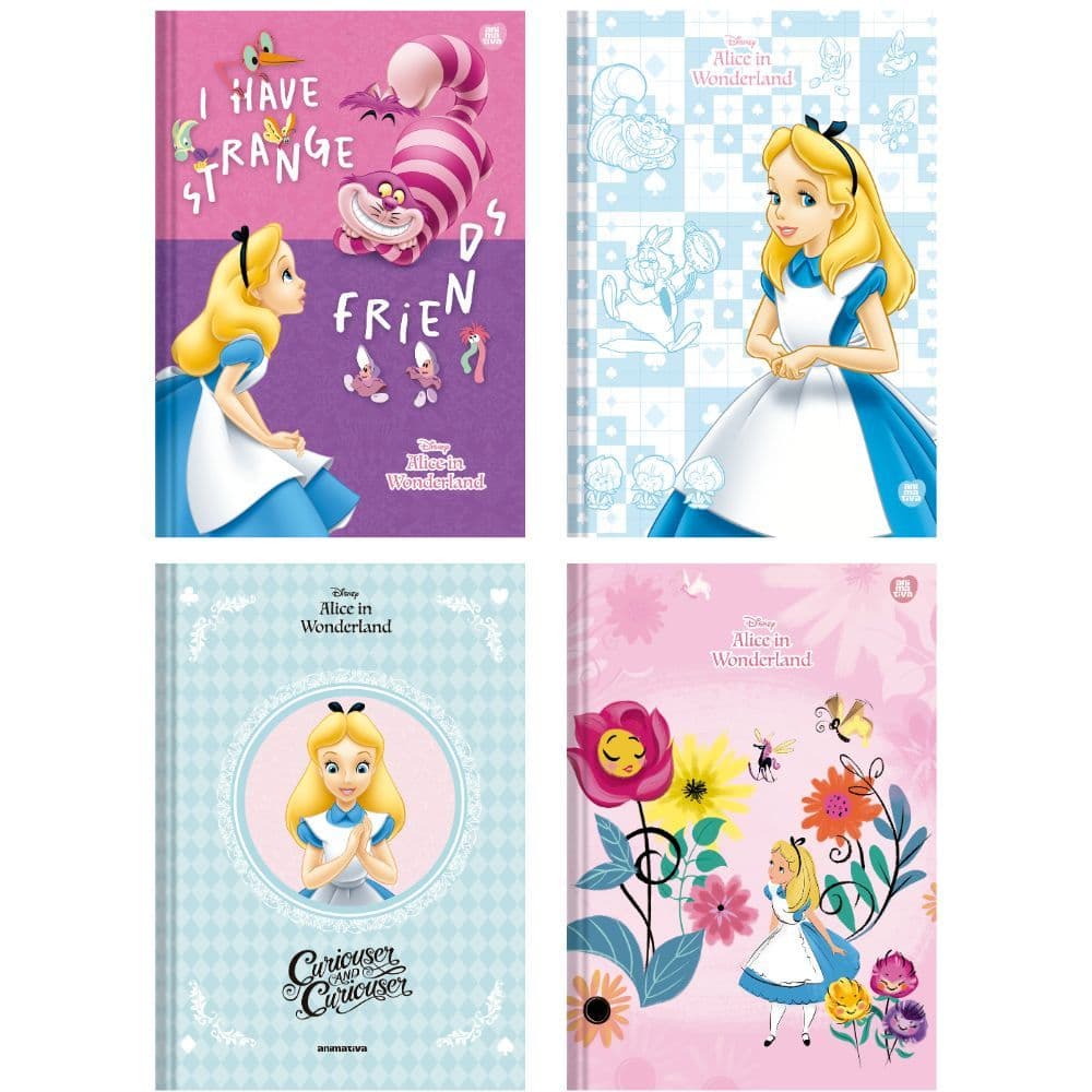 Caderno Brochura 1/4 Alice No País das Maravilhas 80 Folhas Capa Sortida