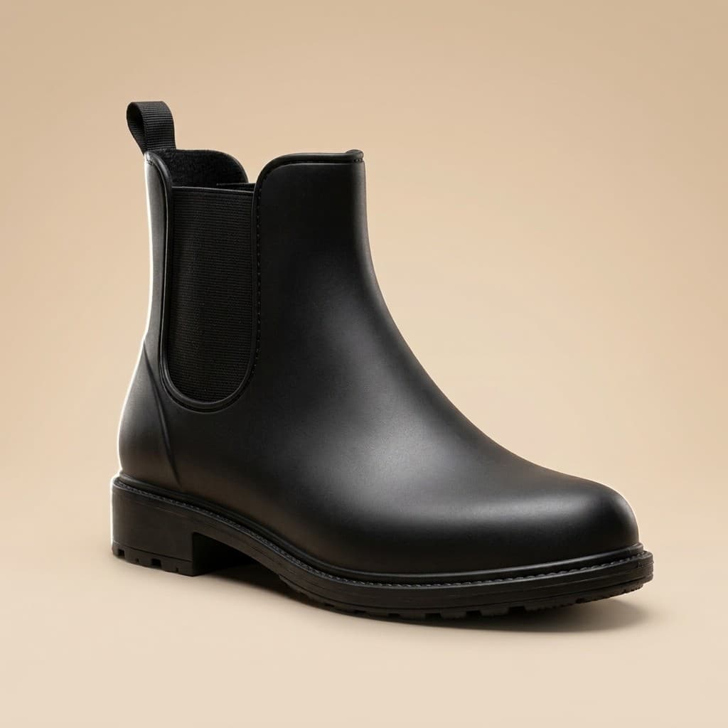 Galocha Bordô Feminina Estilo Chelsea Bota de Chuva Cano Curto Impermeável Antiderrapante Confortável Moda