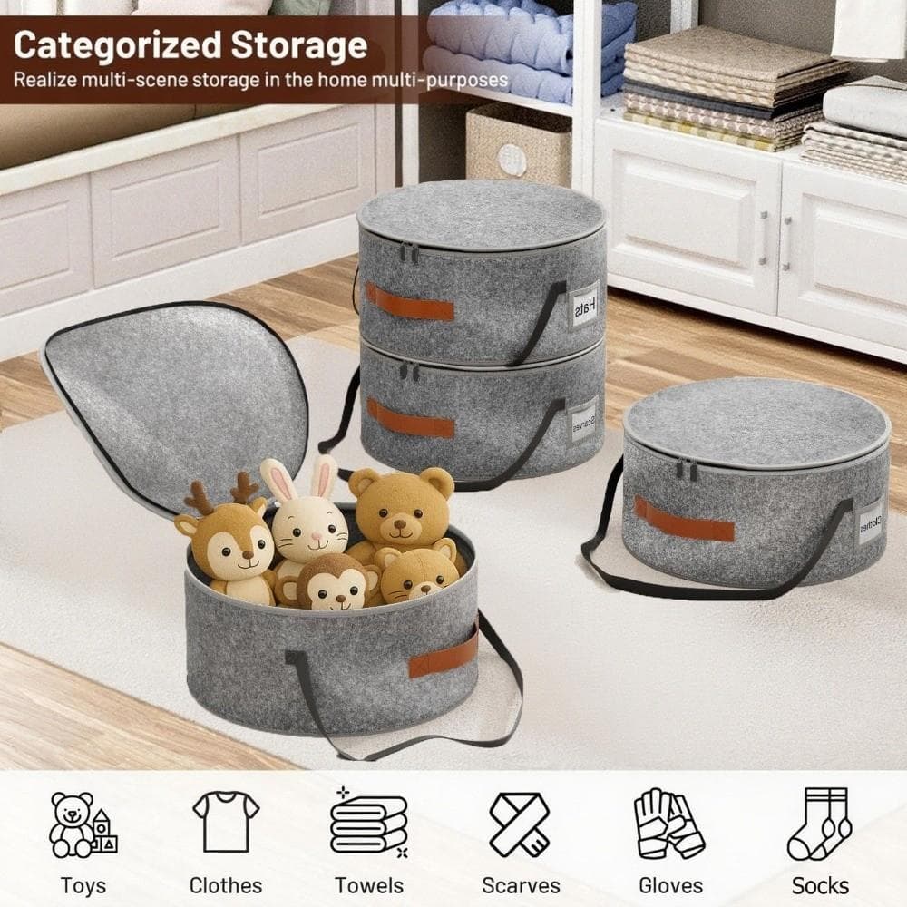 MYRON1 Caixa De Armazenamento De Chapéu , Dobrável De Grande Capacidade Para Mulheres E Homens De Cowboy De Pano De Felt