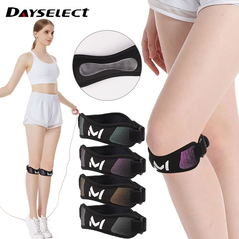 DAYSELECT Alça De Patela Ajustável Esportiva De Sílica Gel Joelheira Basquete Corrida Ciclismo