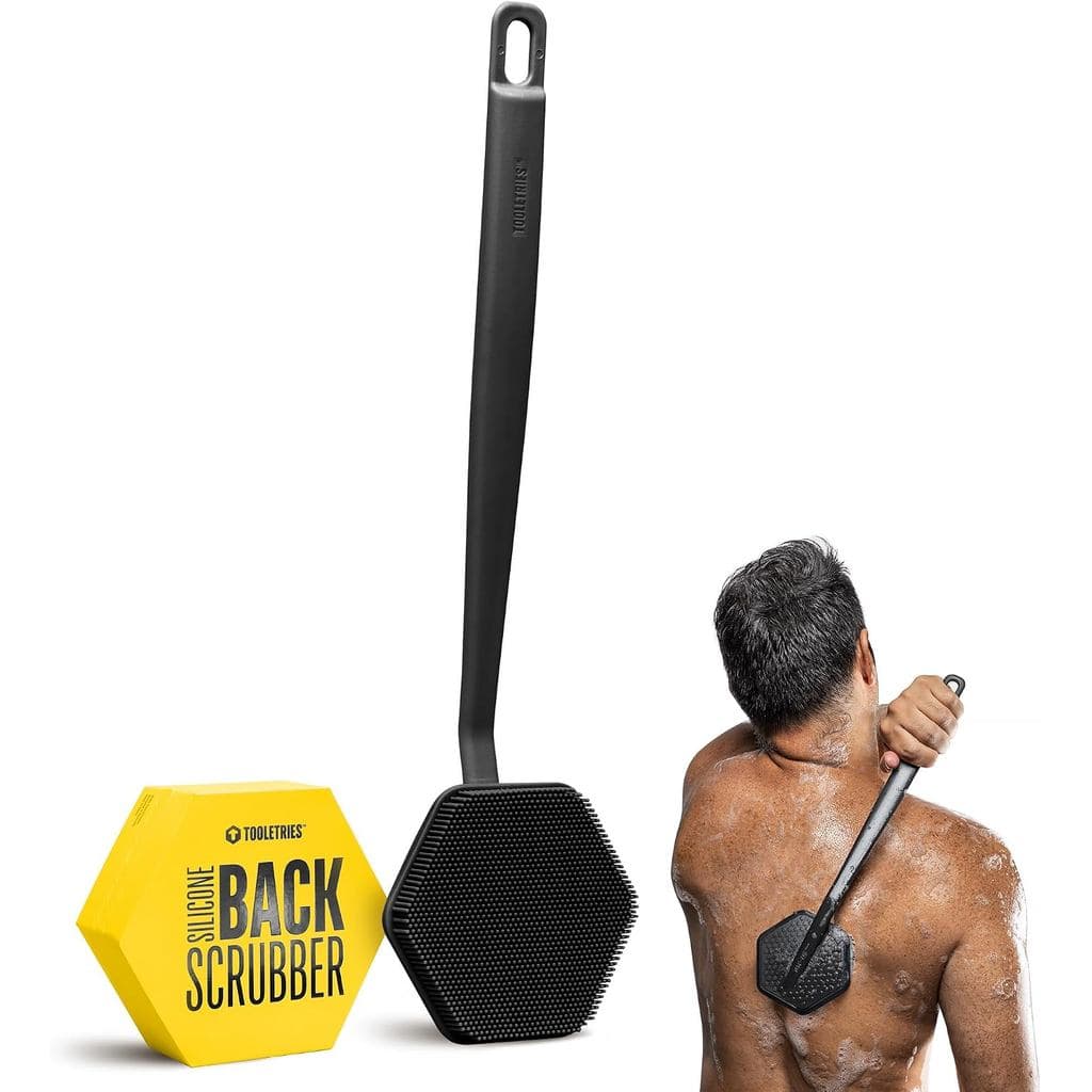 TOOLETRIES Escova de Silicone para Costas para Banho, Escova Corporal - Carvão F5LI