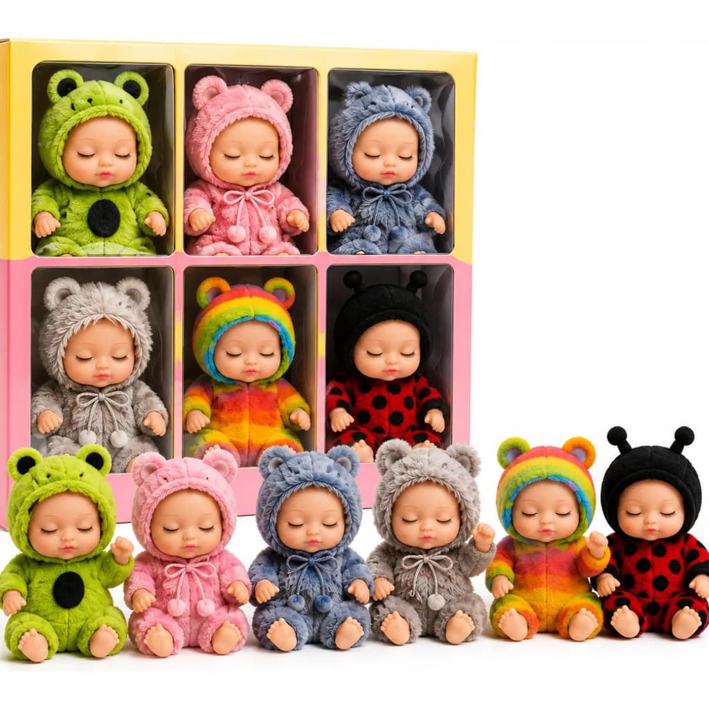 Kit 6 Mini Bebe Reborn Fantasia Bonecas Colecionaveis