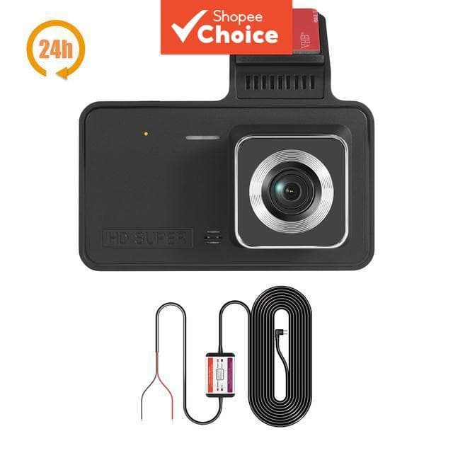 Câmera Veicular 1080p Lente Dupla Frontal e Traseira Visão Noturna Câmera de Ré Gravação em Loop Tela 4 polegadas