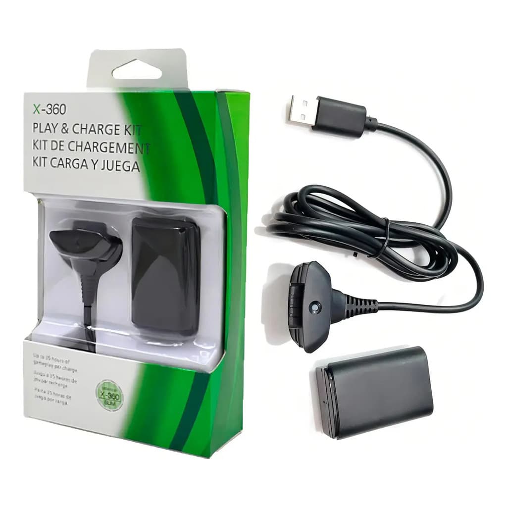 Kit Fonte Bateria + 1 Cabo Carregador 1.4m Para Controle 360