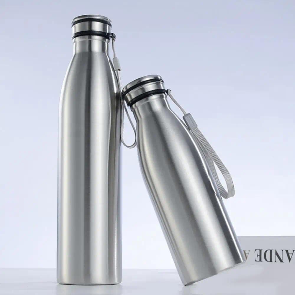 Garrafa de Água de Aço Inoxidável de 1000ml, Portátil, de Grande Capacidade, para Turismo ao Ar Livre, Esportes, à Prova