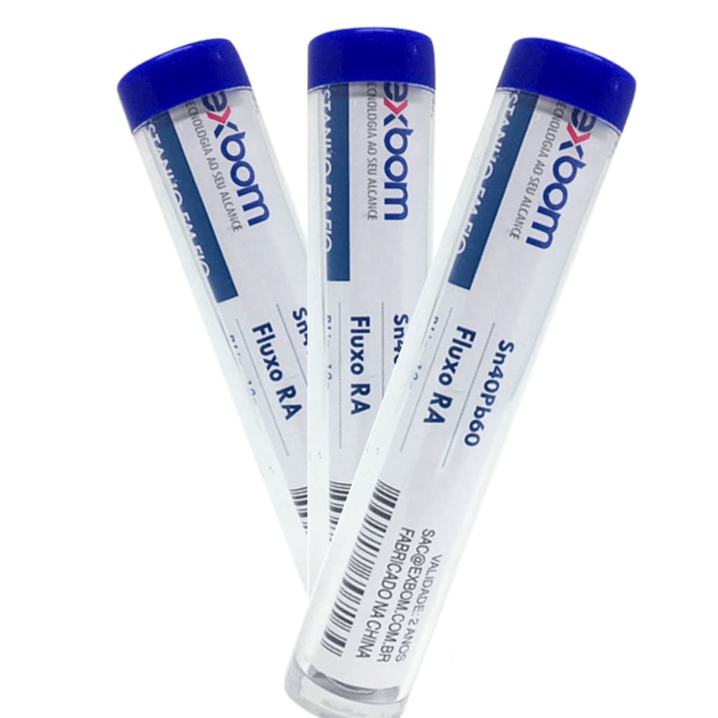 1 Unidade Estanho Solda Profissional 40x60 1mm Tubo 10g Exbom Flux RA