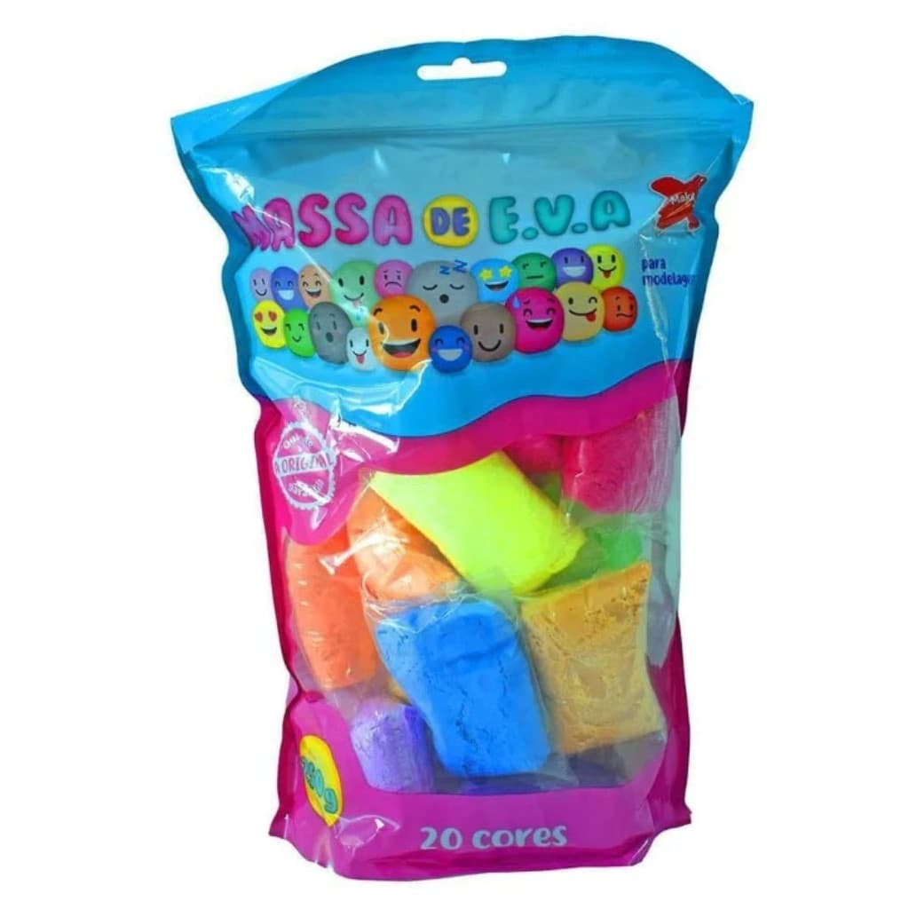 Massa Eva 20 Cores Massinha Modelar 250g Artesanato Infantil Make+