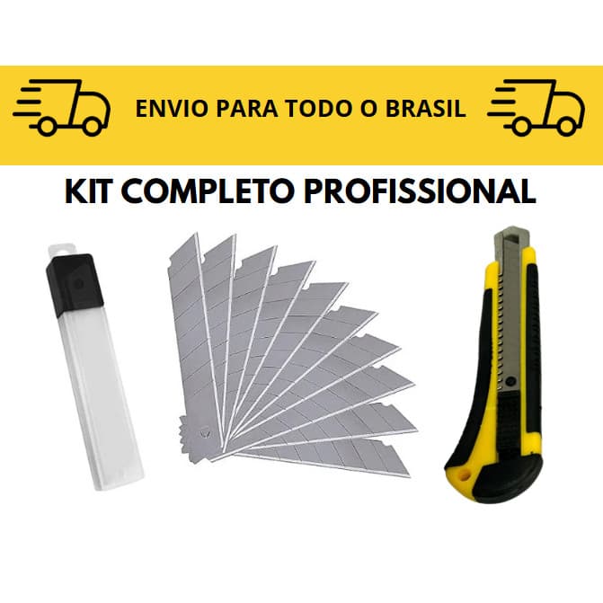 Estilete Profissional Emborrachado / Lâminas de estilete / Alta qualidade / Completo