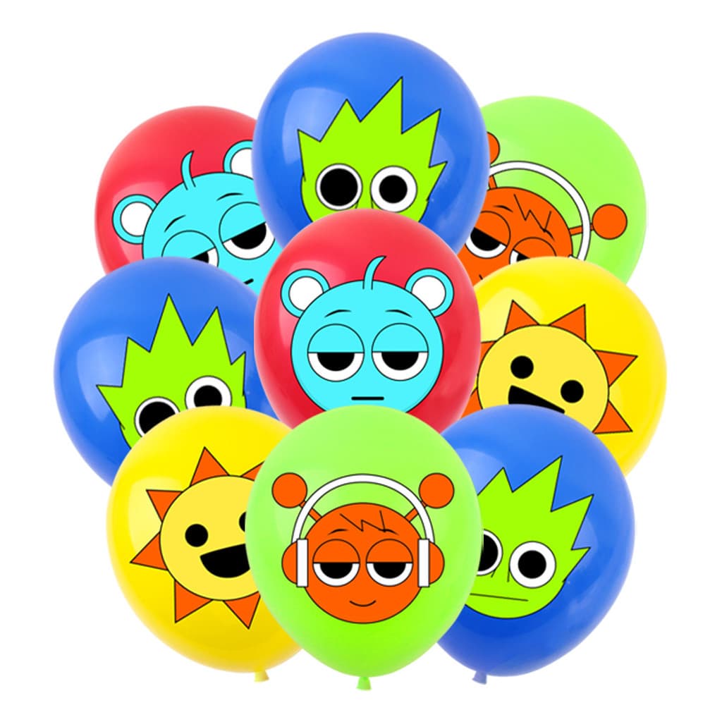 12 Peças Incredibox Sprunki Balão De Látex De 12 Polegadas Decoração De Festa De Aniversário Infantil
