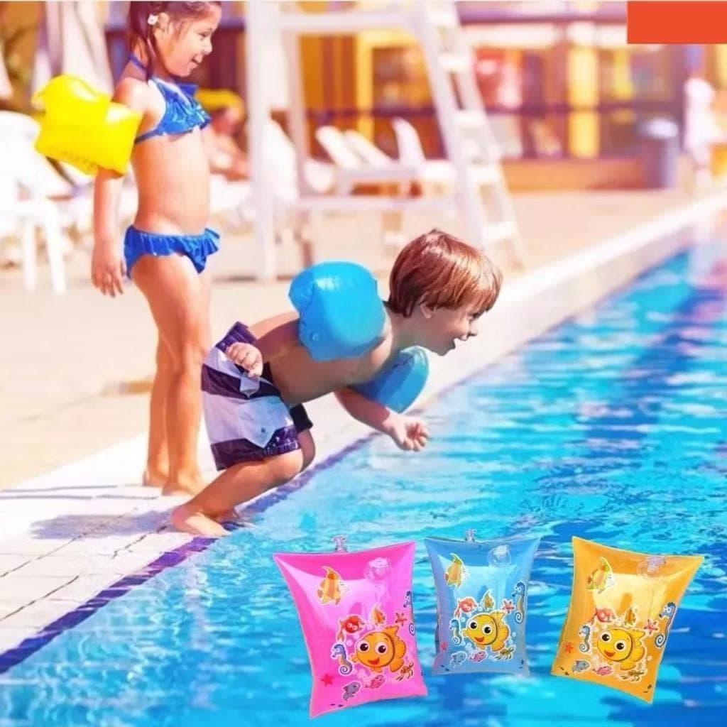 Boia de Braço Infantil Praia Piscina Fundo do Mar e kit 3 Óculos de natação + touca + tampões para os ouvidos