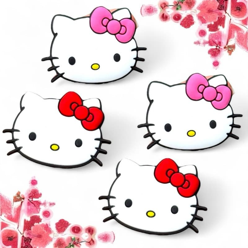 Aplique Emborrachado Personagem Rosto Hello Kitty Artesanato DIY 10 PEÇAS