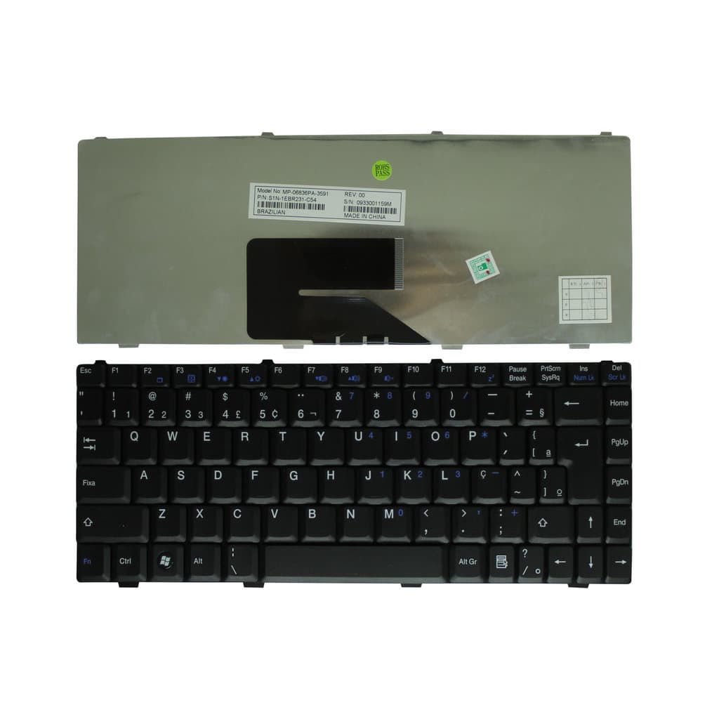 TECLADO ITAUTEC W7630 W7635 W7645 W7650 W7655 STI IS1522 N8610 N8630 ( MALHA PRETA )